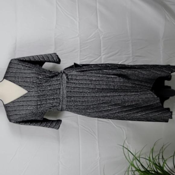 Spense Size XS Metallic Black & Silver Raglan Sleeve Belted Dress, NEW with Tag - Picture 1 of 16